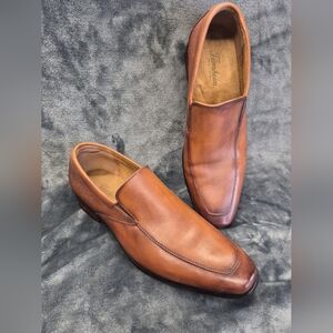 Men's Florsheim Postino Moc Toe Venetian Slip On Size 10 D Cognac Smooth Leather